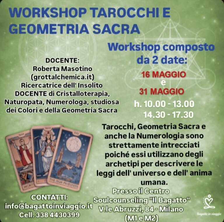 Workshop tarocchi maggio 2026