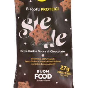 Biscotti Proteici al Cacao e Gocce di Cioccolato Bio "Stelle Dark"