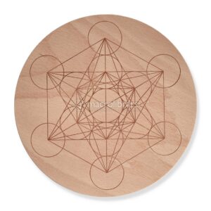 Disco Inciso in Legno di Faggio – Cubo di Metatron