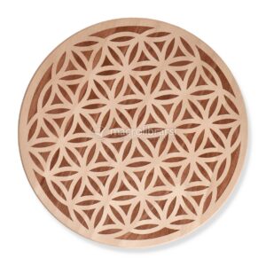 Disco Inciso in Legno di Faggio – Fiore della Vita