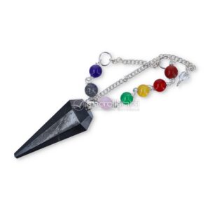 Pendolo Sfaccettato con Catenella 7 Chakra