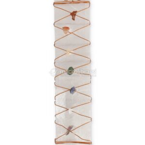 Piastra di Ricarica in Selenite con Chips Chakra