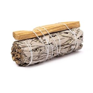 Smudge di Salvia Bianca con Bastoncini di Palo Santo - 2 pezzi