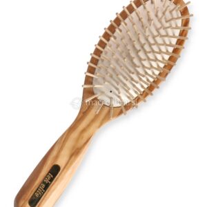Spazzola Ovale Grande con Dente Corto in Legno di Olivo