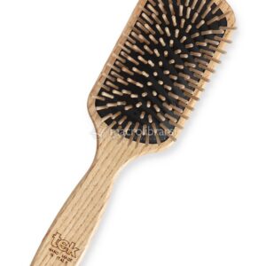 Spazzola Rettangolare con Denti Corti in Legno - Capelli da Corti a Medi