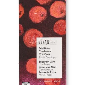 Tavoletta di Cioccolato Fondente 70% Cacao con Mirtilli Rossi Bio