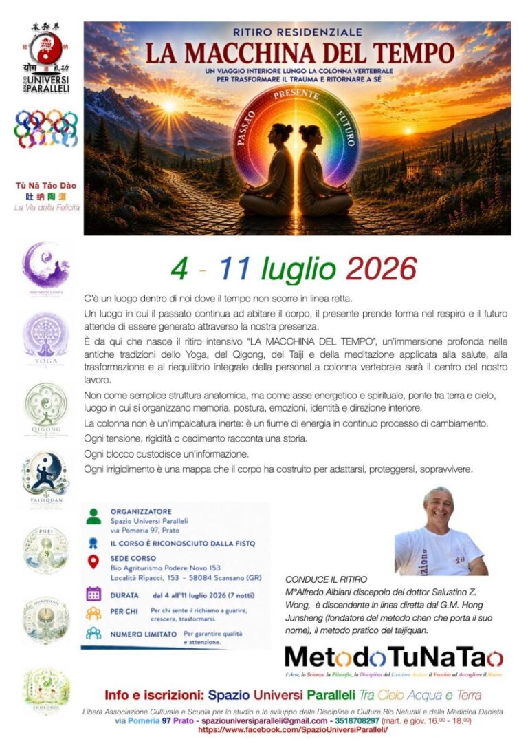 Ritiro TuNaTao Dao 2026: La Macchina del Tempo 2 Volantino Ritiro la macchina del tempo