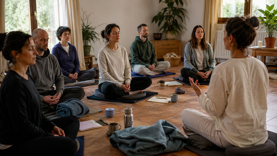 Meditazione guidata nei weekend di studio: come funziona in ritiri e corsi residenziali 1 Meditazione guidata nei weekend di studio: come funziona in ritiri e corsi residenziali