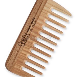 Mini Pettine in Legno a Denti Radi Senza Manico