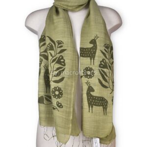 Foulard Cotone e Seta con Stampa Foresta