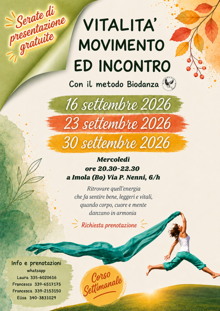 Corso settimanale di Biodanza a Imola 5 6a9405f688324 presentazioni gratuite evidenziate ragazza in saldo imola settembre 2026