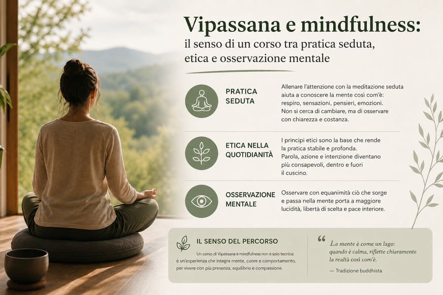 Vipassana e mindfulness: il senso di un corso tra pratica seduta, etica e osservazione mentale 1 Vipassana e mindfulness: il senso di un corso tra pratica seduta, etica e osservazione mentale