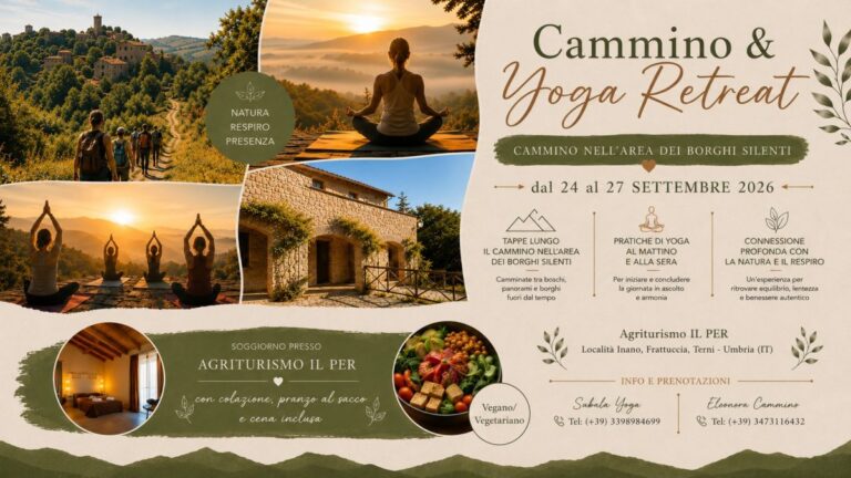 Cammino e yoga retreat in Umbria