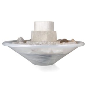 Fontanella in Alabastro con Pietre Grezze - Selenite Grande