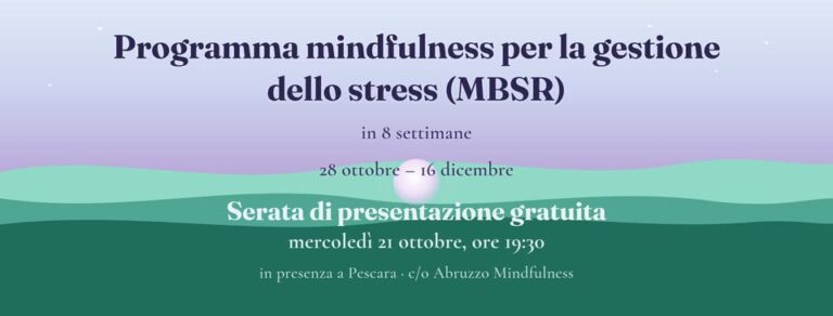 Programma Mindfulness per la gestione dello stress (MBSR) – autunno 2026
