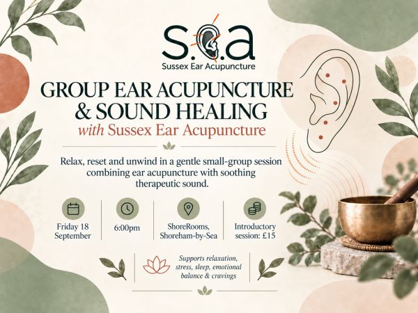 Sessione di agopuntura auricolare di gruppo e sound healing
