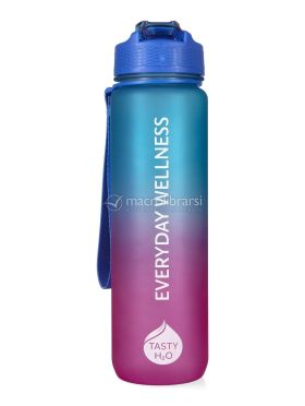 tasty h2o bottiglia motivazionale azzurra e rosa 1 litro 741431 4