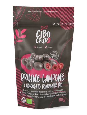 praline lampone e cioccolato fondente bio 80 g 610675