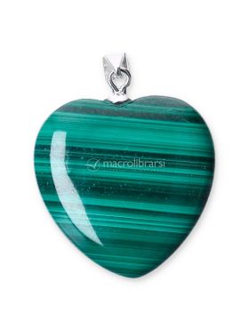 pendente in argento e cuore malachite 730424