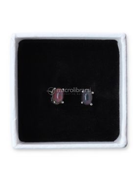 orecchini in argento e opale nero 730429