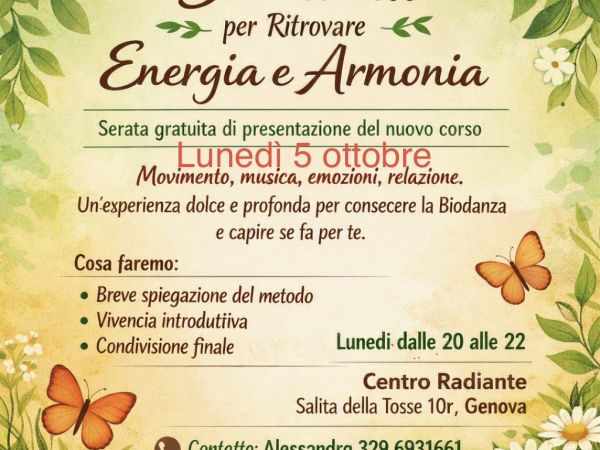 Corso settimanale di Biodanza a Genova centro con Alessandra Puerari