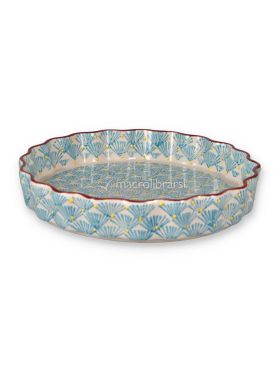 piatto da quiche in gres o 22 cm art deco blu 735154