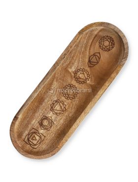 portaincenso ovale in legno di mango 7 chakra 749129