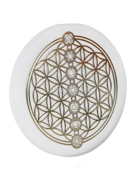 lastra di selenite fiore della vita con 7 chakra 667989