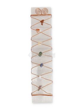 piastra di ricarica in selenite con chips chakra 730803