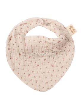 bavaglino in mussola di cotone organico pink flowers 733865