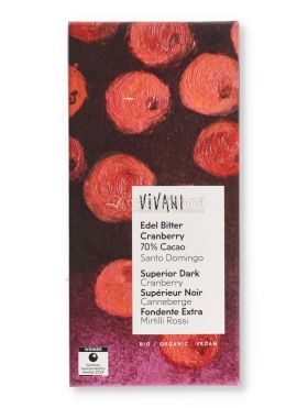 tavoletta di cioccolato fondente 70 cacao con mirtilli rossi bio 726419
