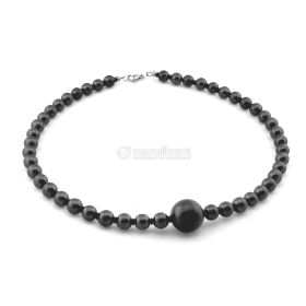 girocollo in shungite tipo 2 aster sfere 9 mm e sfera centrale 139034