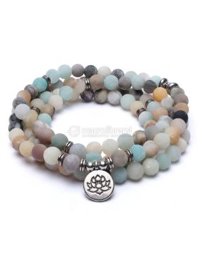 mala in amazzonite elastico con ciondolo loto 744974 4