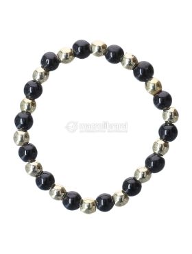 anello elastico tormalina nera ematite dorata 749099