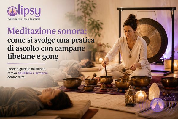 Meditazione sonora: come si svolge una pratica di ascolto con campane tibetane e gong