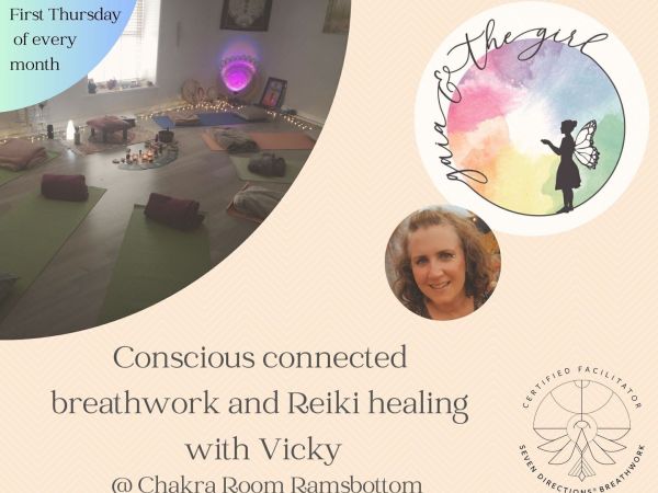 Sessione di breathwork consapevole con Reiki al The Chakra Room, Ramsbottom