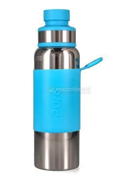 bottiglia termica in acciaio con tappo sport 650 ml azzurra 749935