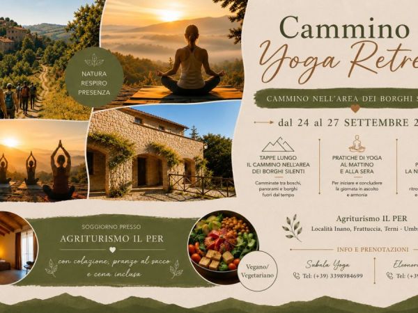 Cammino e yoga retreat in Umbria
