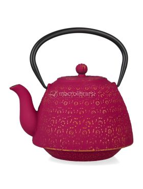 teiera in ghisa con decori oro sakura fucsia 746781 4