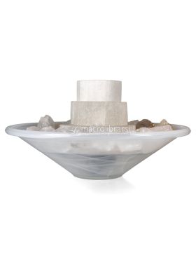 fontanella in alabastro con pietre grezze selenite grande 668007