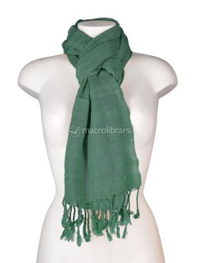 sciarpa in cotone e seta verde menta 704368