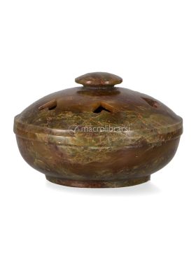bruciatore per incenso in pietra saponaria con coperchio heartfire 703692