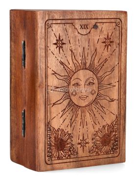 scatola per tarocchi in legno di acacia il sole 749136